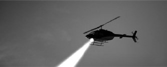Helicopter with search light